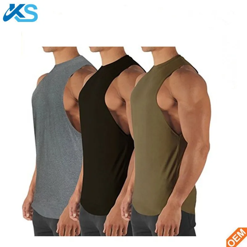 Wholesale Sleeveless Men's T Shirt Dropped Armhole Cotton Tank Top ...