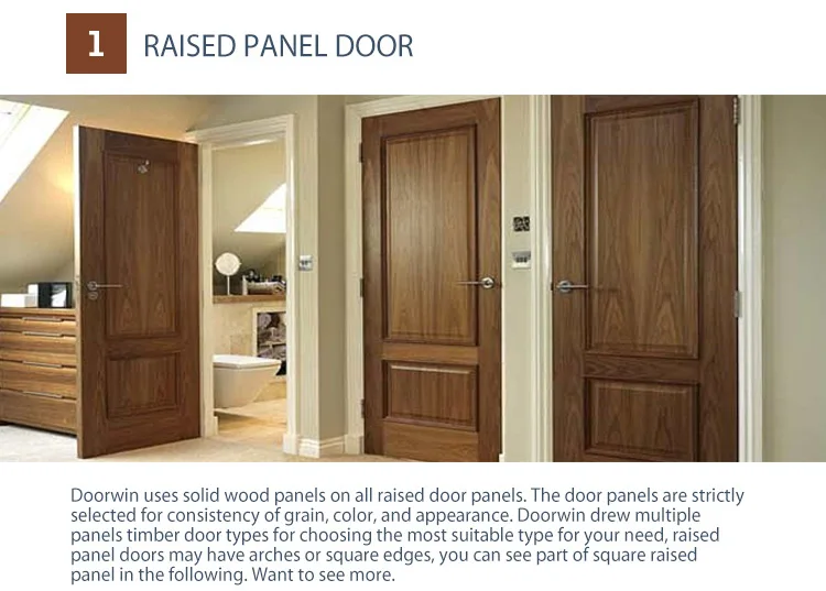 Timber Door Design Internal Solid Panel Wooden Doors