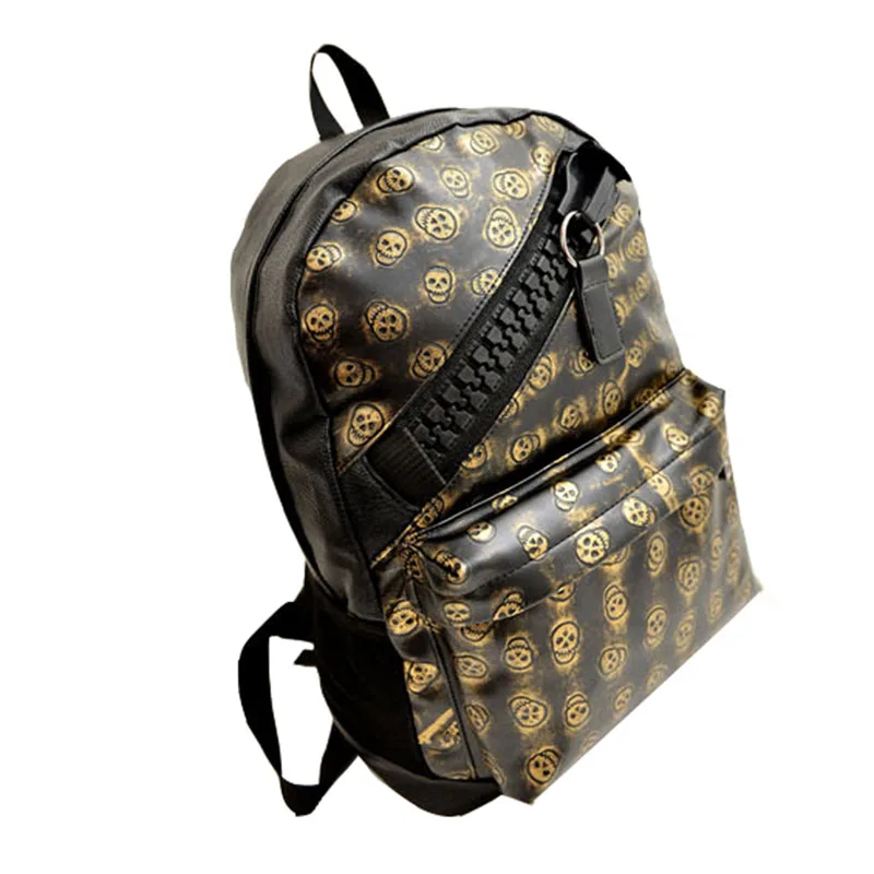 

YTF-P-SJB100 Individuality Skull Printed PU Backpack Wholesale, Blue,pink,black or custom