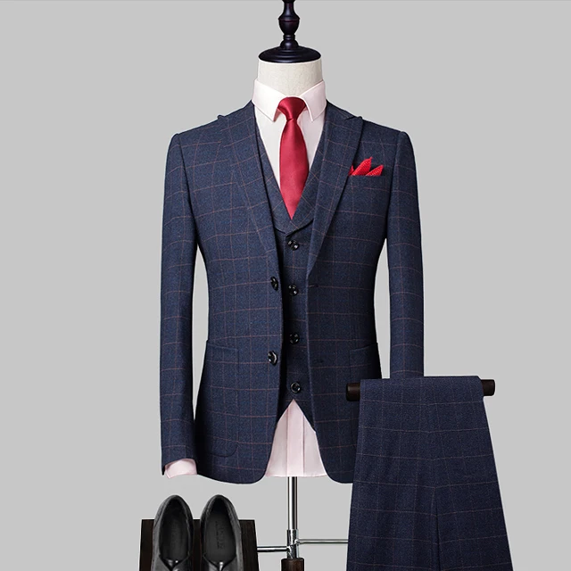 

New design formal coat 100% Wool 3 piece suit for man, Customized