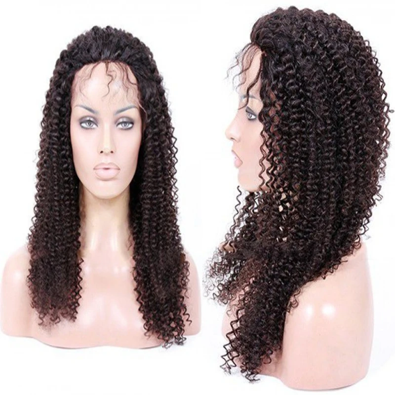 

7A brazilian Virgin Kinky Curly Lace Wig front lace Human Hair Glueless front Lace Afro Kinky Curly Wigs For Black Women