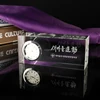 New Design rectangle Shaped Desktop Acrylic Trophy Crystal Trophy with Watch