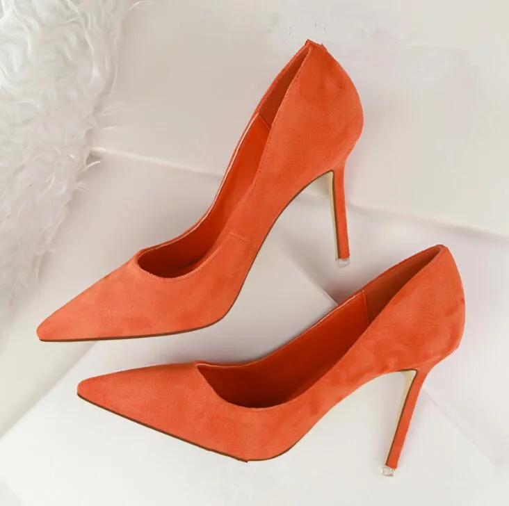 

cy10968a pointed toe high heels wholesale women pumps ladies office shoes, Yellow,red,green,black,purple,pink