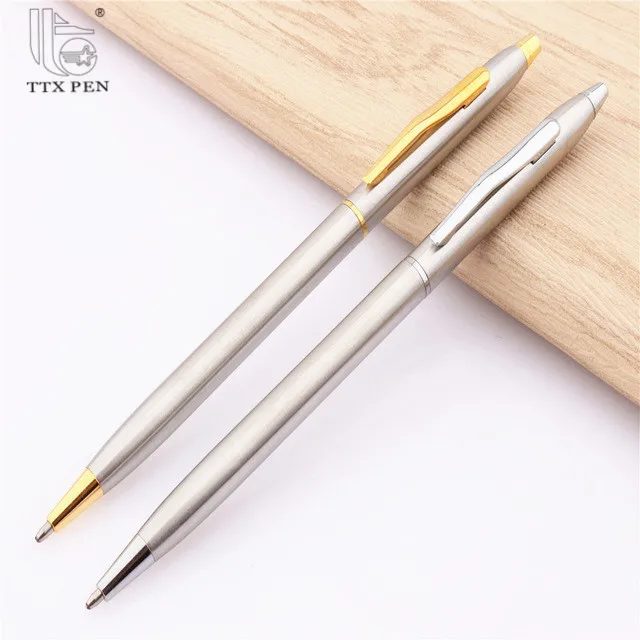 Slender Stainless Steel Rod Rotating Metal Pen Commercial Ballpoint Gifts 