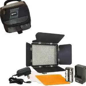 Sony HDR-CX675 Camcorder Lighting Vidpro Ultra-Slim LED-330 Professional Video and Photo LED Light Kit- With SDC-27 Case
