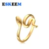 Latest Creative 2mm Thin Stainless Steel Opening Ring Real Gold Plated Small Snake Shape Women's Ring Jewelry Wholesale
