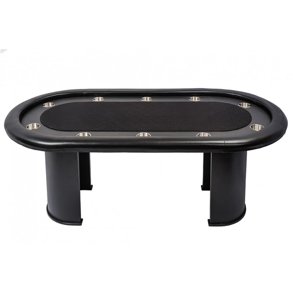 
84 inch 10 person Pro casino texas hold em poker table with Arc wooden leg 
