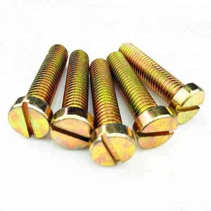 8 steel yellow zinc plated slot round cheese head screw din84