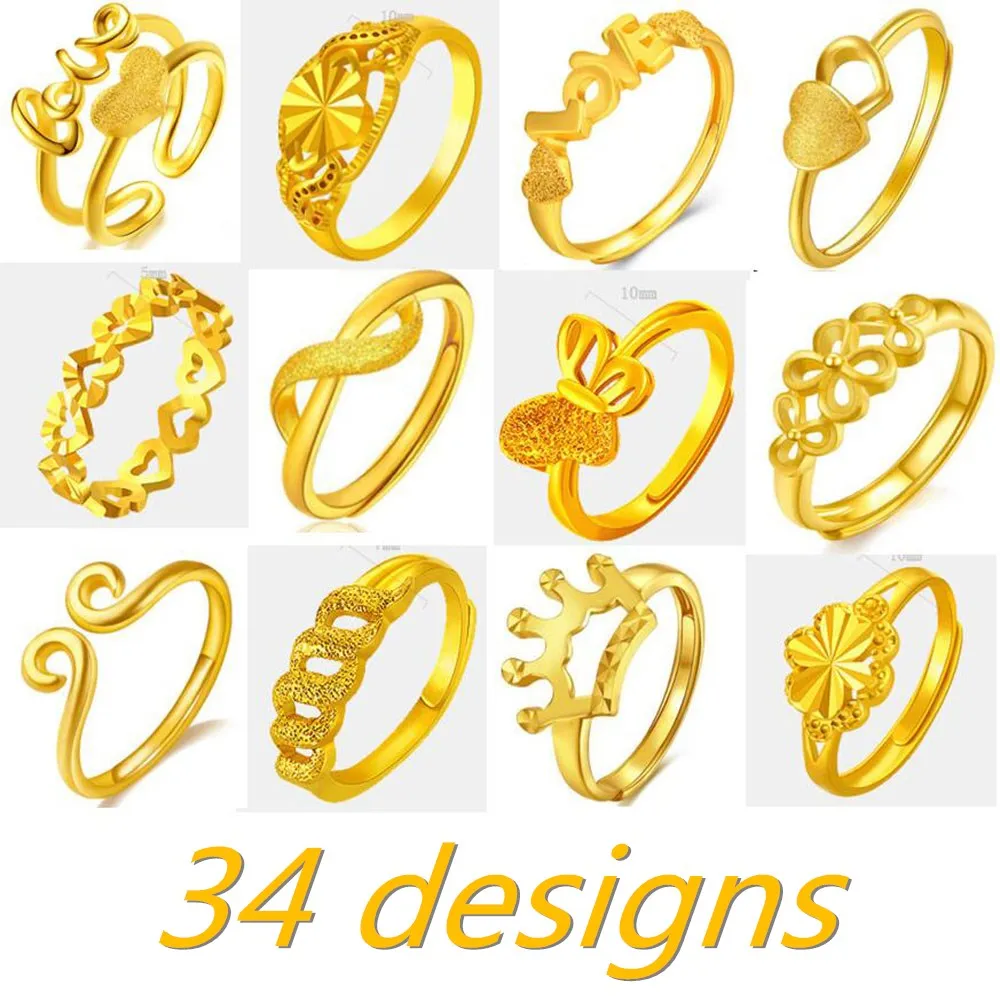 

Fashion will never fade Vietnamese sand gold ring Adjustable ring, N/a
