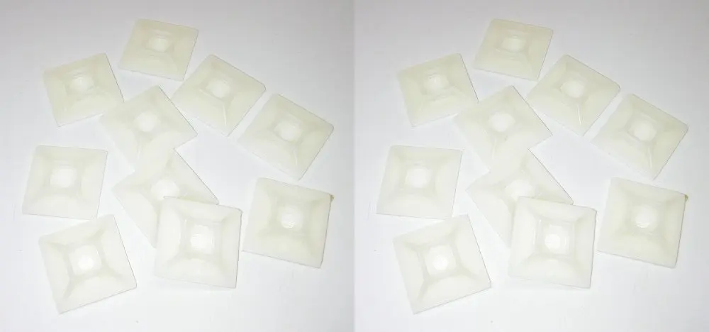 Parts Master 87125 2 x 10 Pack (20 pcs) Adhesive Backed Cable Tie Mounting Pads
