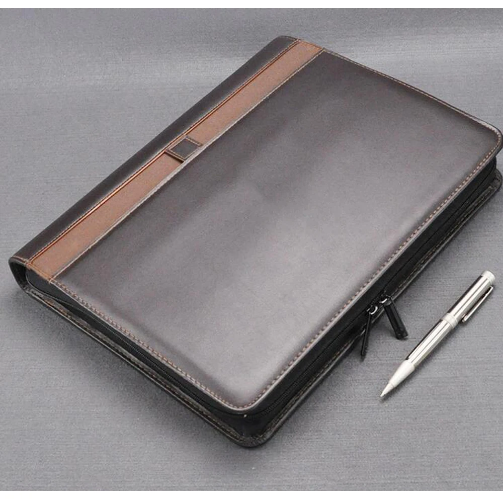 Wholesale Customized A4 Business Pu Leather Portfolio Folder Faux ...