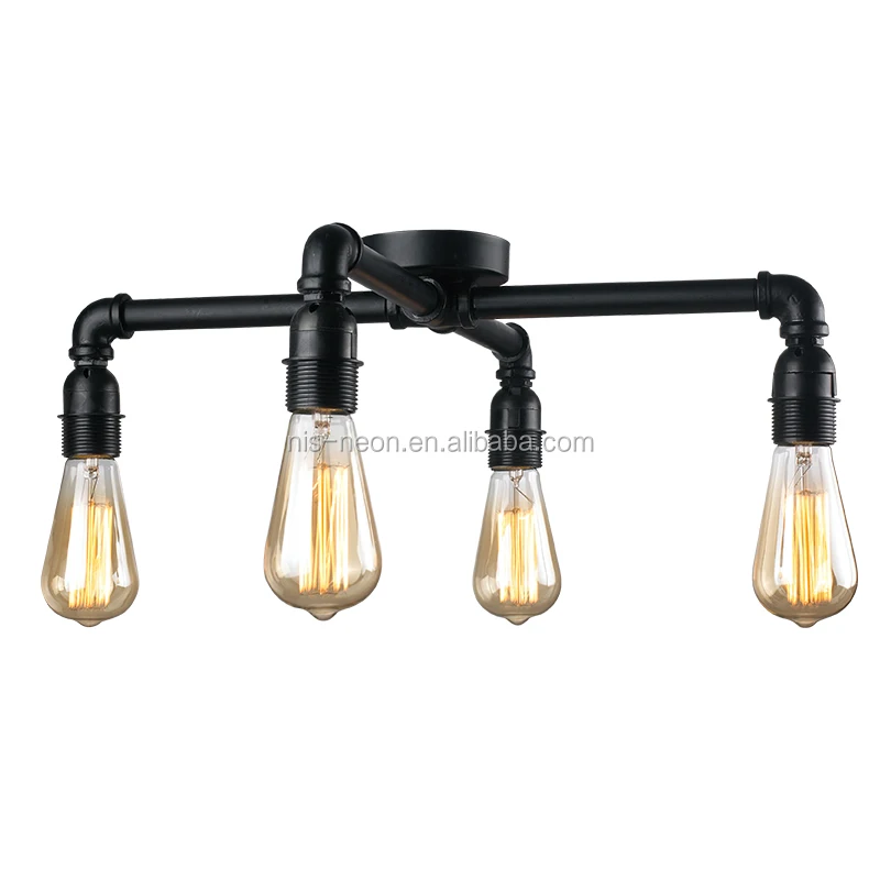 Retro Wrought Iron Ceiling Steampunk Rustic Edison Pipe Lamp Buy