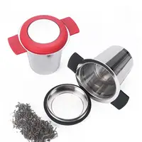 

Tea infuser Stainless steel Extra Fine Mesh silicon lid Reusable Tea Infuser tea bag strainer