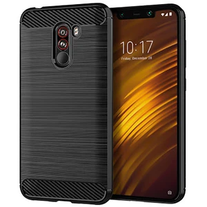2019Shockproof Mobile Phone  Carbon Fiber TPU Soft Case Back Cover for Xiaomi  Pocophone F1