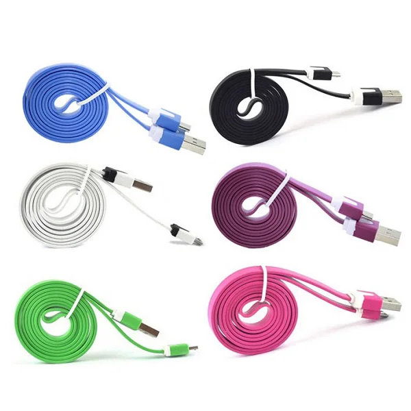 

Micro B 5Pin Flat Usb Charging Data Cable For Samsung Cell Phone Battery Charger, Colorful/oem