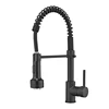 Sanitary Ware New Motion LED Black Pull Down Sprayer Long Neck Kitchen Faucets