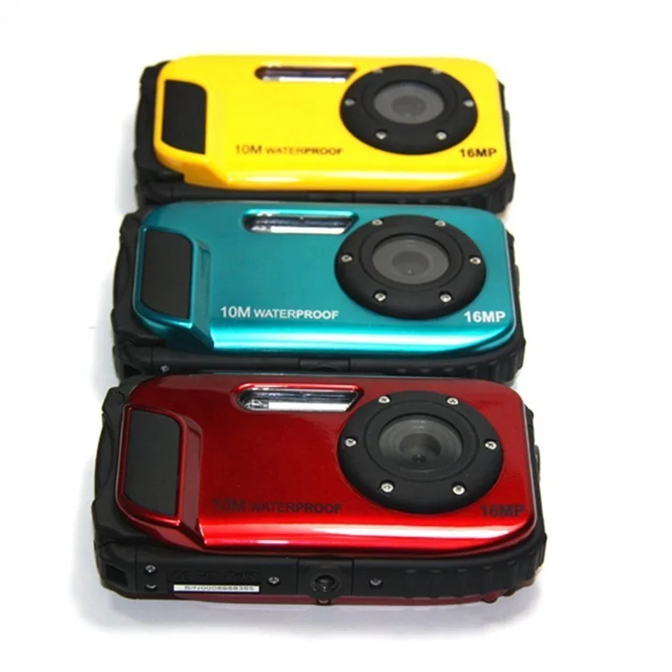 

16MP Digital Camera Waterproof Real 10m underwater camera with 2.7" TFT Screen 10m Water, Red/yellow/blue