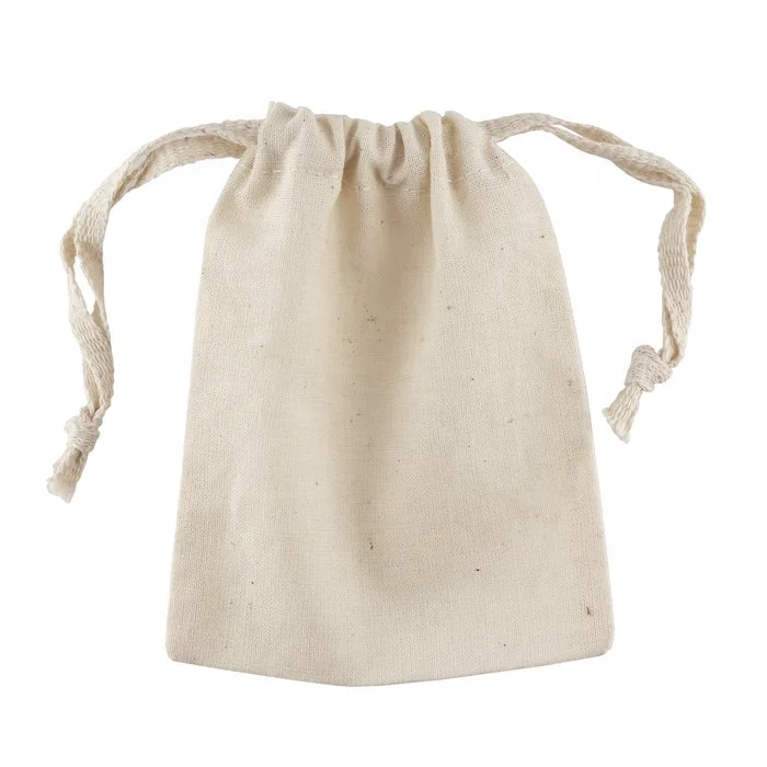 

Wholesale Natural White Full Cotton Drawstring Pouch Bag