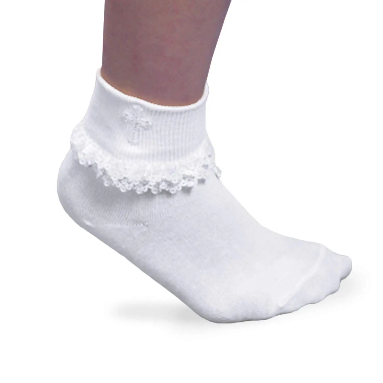 Jefferies Socks Big Eyelet Turn Cuff//Fancy Lace Girls Socks 3 Pack