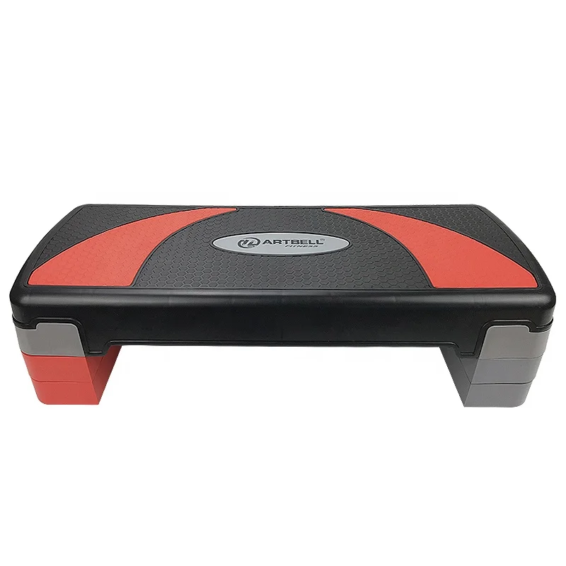 

3 levels height adjustable aerobic step for gym platform exercise board aerobic stepper, Black & red