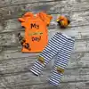 girls clothing halloween boutique outfits baby girls my boo day ouftfits baby girl orange with stripe pant sets with accessories