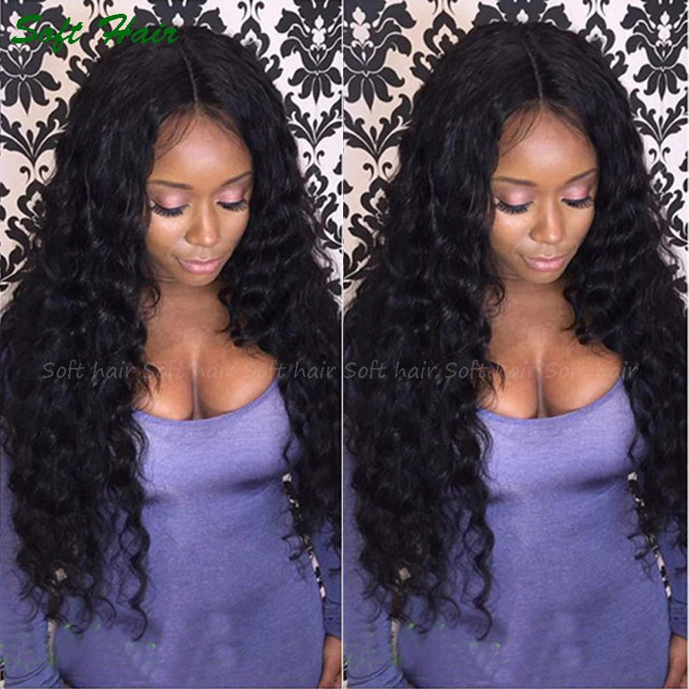 

Factory Cheap Price 130% Density Natural Black Curly Brazilian Remy Human Hair Front Lace Wig For Black Women, Natural color or as your requested