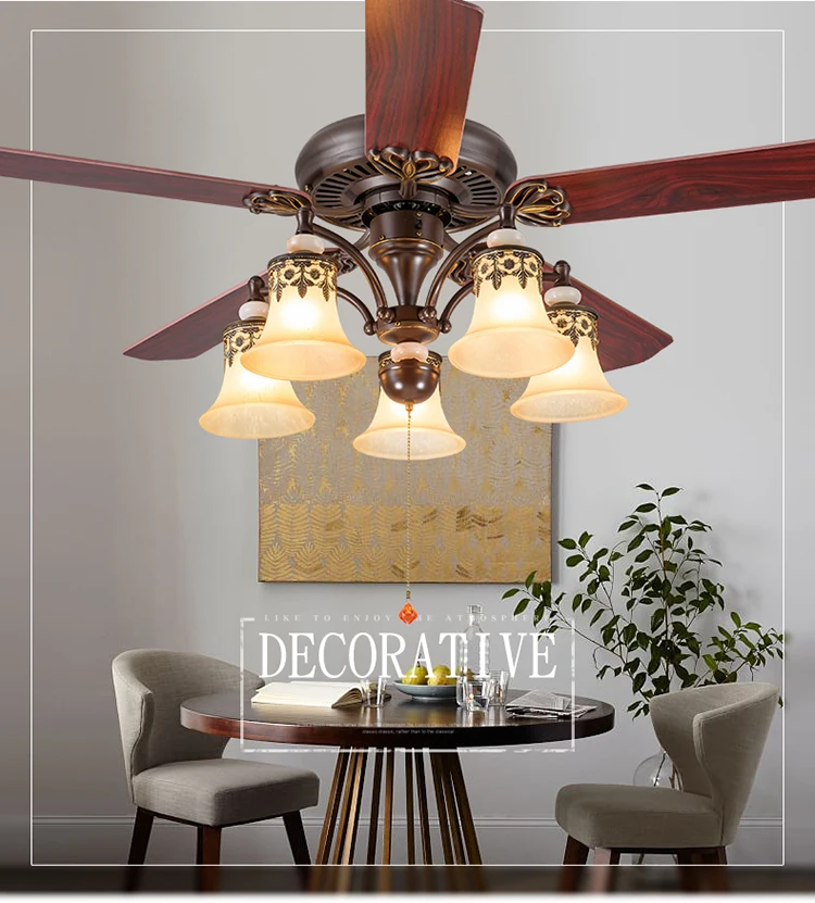 Decoration Fancy Home Led Elegant Chandelier Air Cooling Ceiling Fans With Lights