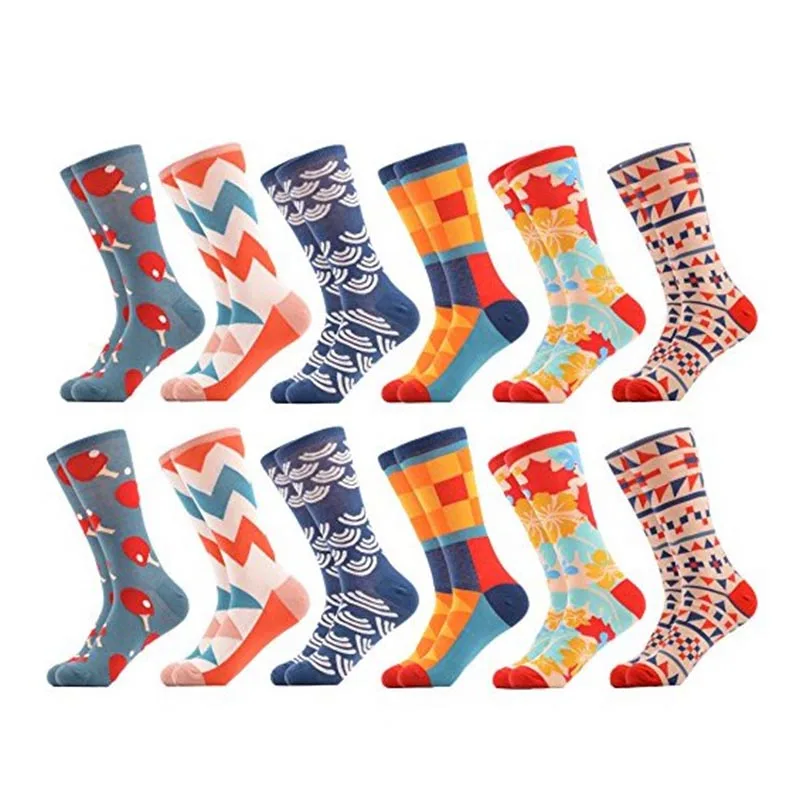 

Wholesale fashion colored crew sock cotton men's dress socks, 6 colors