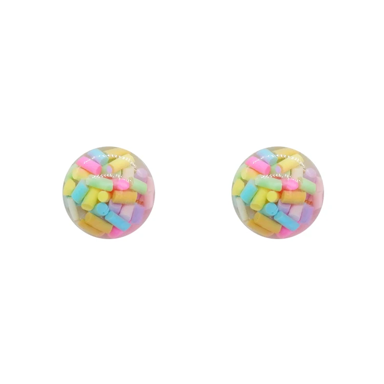 

2019 Marshmallow Foam Candy stud round resin kid earrings, Picture