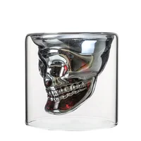 

Handmade Crystal Double Wall skull whisky Shot Glass