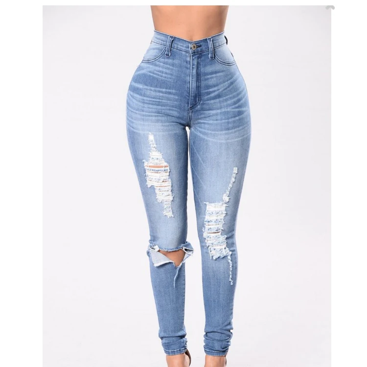 

2018 Spring New Design High Waisted Skinny Jeans, As picture