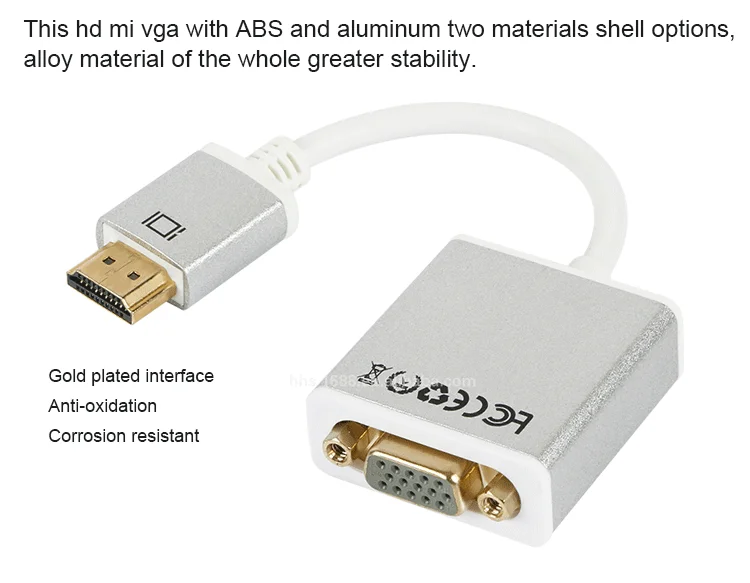 Digital to Analog Video Audio Converter Cable HD MI to VGA 15Pin Adapter - ANKUX.COM