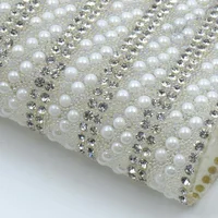 

Factory wholesale pearls beads hot fix rhinestone sheet for shoes upper