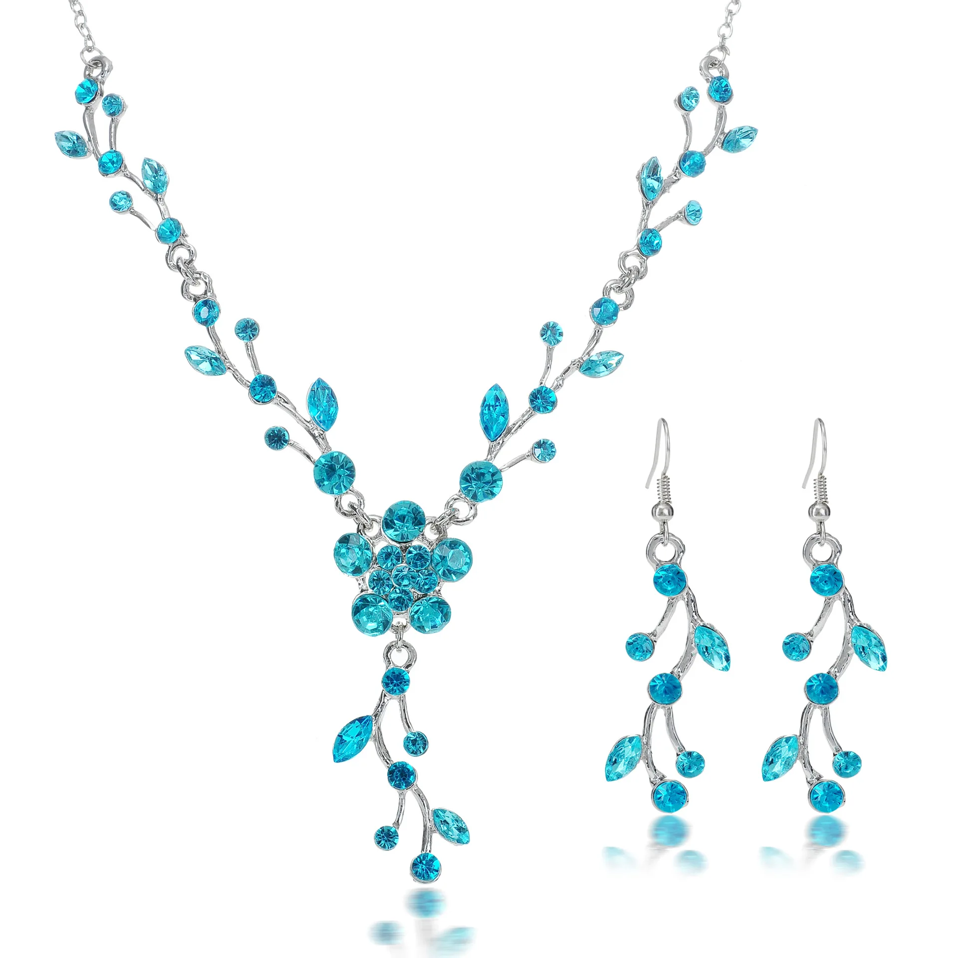 

2019 New fashion jewelry fancy luxury Crystal tree branch jewelry set Factory price jewelry
