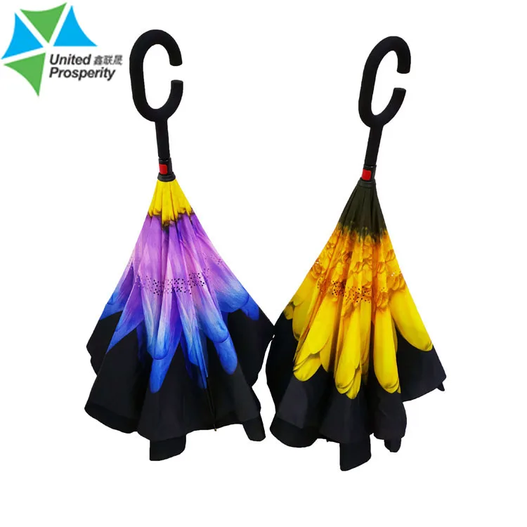 

Straight automatic reverse umbrella straight automatic up sidedown umbrella, Black