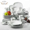 30pcs square shape dinner set with floral Dinnerware For Home