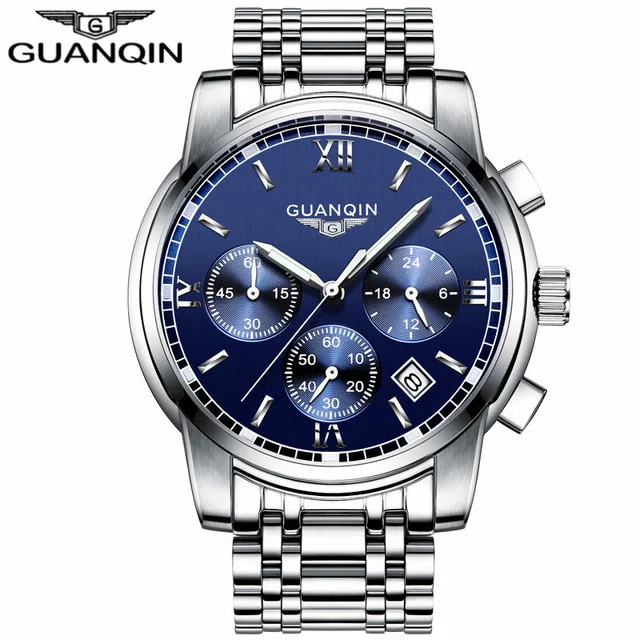 

GUANQIN GS19018 Design Stainless Steel Band Wristwatch Luxury Men's Quartz Watch