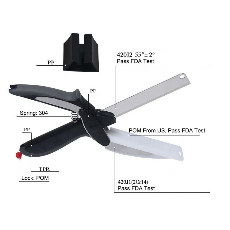 
Multifunction Fruit Vegetable Cutter Kitchenware 2-in-1 Scissors Knife Mini Cutting Board Clever Cutter Smart Cutter 