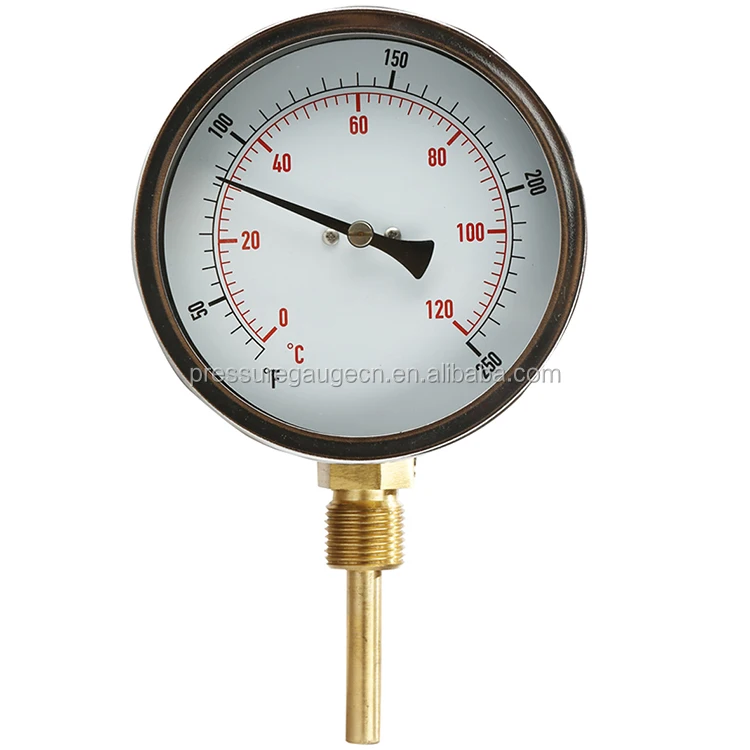 Bimetal Hot Water Temperature Gauge Stem With Removable Thermowell
