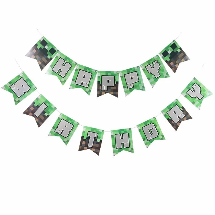 New Design Green Paper Banner Happy Birthday Banner For World
