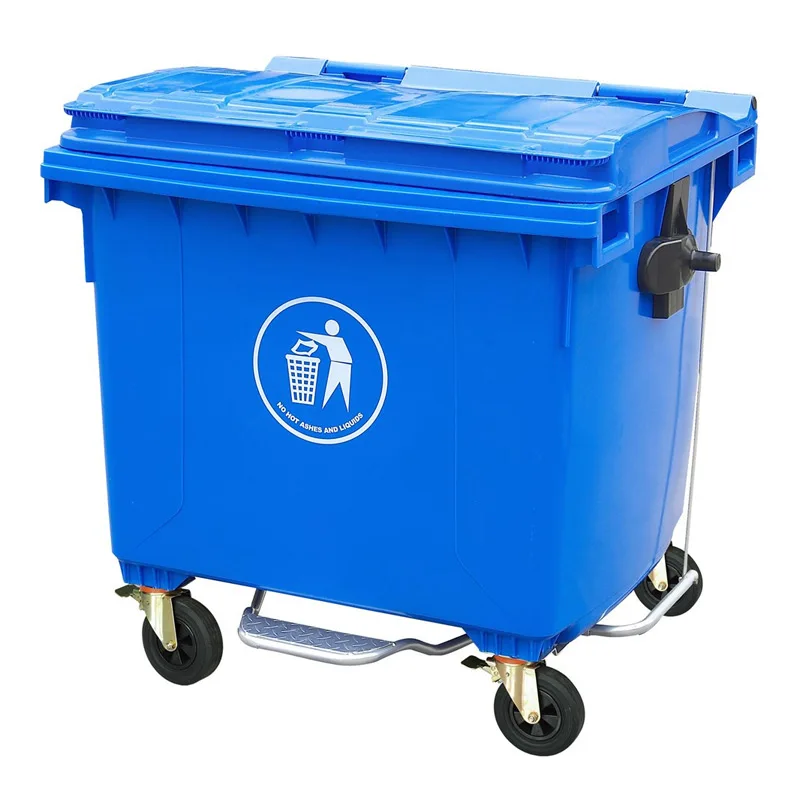 

1100 liter garbage bin corrugated plastic recycle bin made in China, Army green, green, blue, red, yellow etc