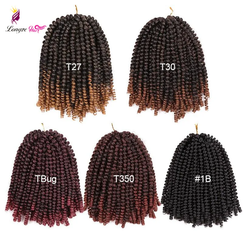

30strands/pack 8 inch afro hair nubian kinky nubian twist braid hair bulk curly synthetic braiding hair spring twist extensions, 1b #4 #27 #30 t27,t30,t350,tbug