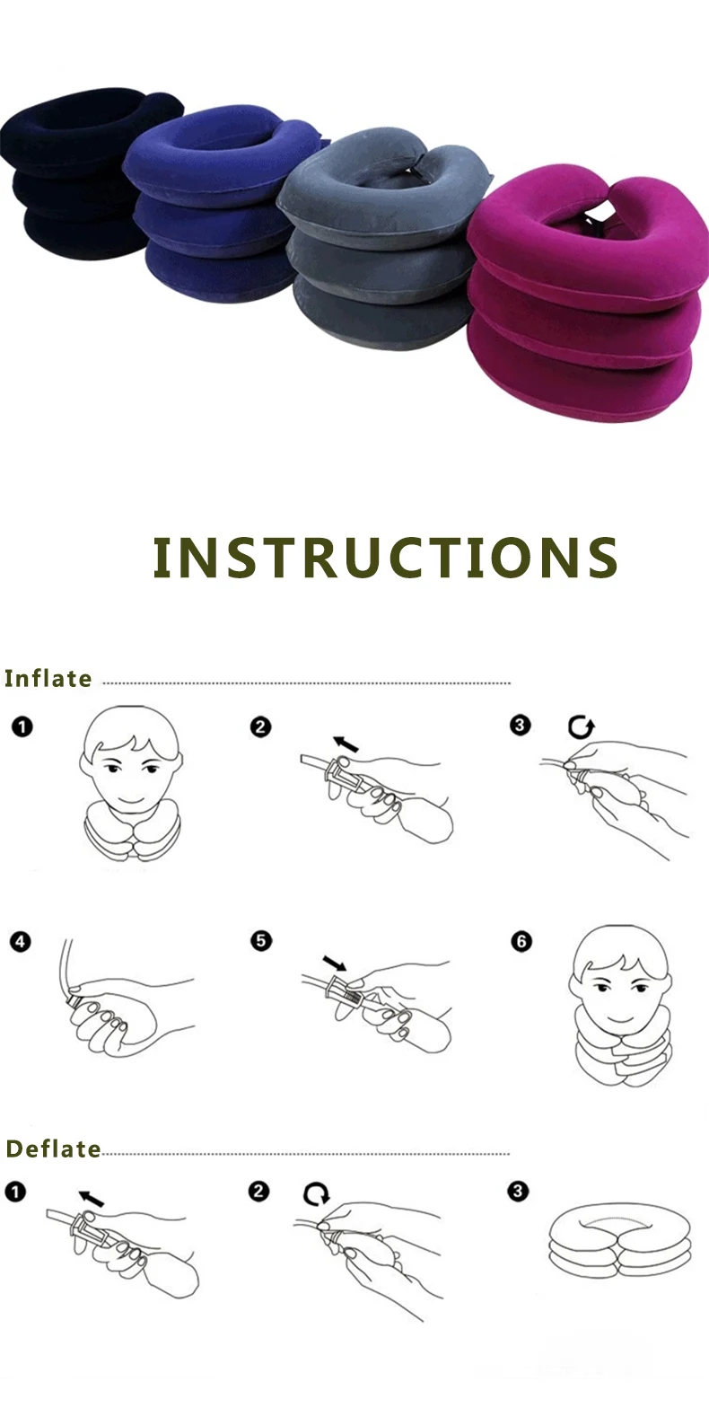 Inflatable & Adjustable Neck Stretcher Collar for Home Traction Spine Alignment