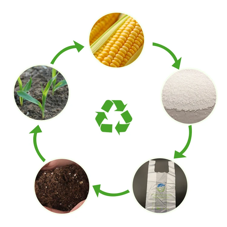 Environmentally Friendly Compostable Cornsarch Bag 100 Biodegradable