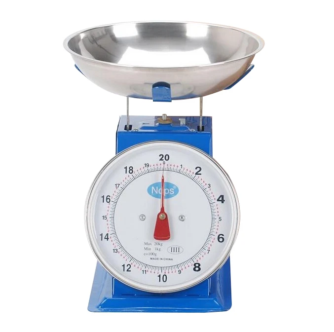 

2021 High Quality Stainless Steel Waterproof Mechanical Dial Kitchen 20 Kg Household Weighing Scale, Blue