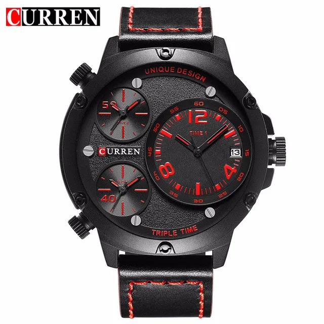

CURREN 8262 Reloj Hombre Sport Men Watches Top Brand Luxury Men Military Quartz Watch Multiple time zones Man Relogio Masculino