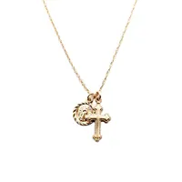 

Gemnel 14k gold chain cross coin jewelry combination necklace