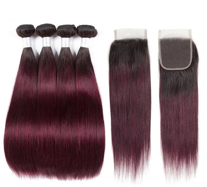 

8-28inch 1b/99j ombre Brazilian/Peruvian/indian silky straight virgin human hair bundles weaves