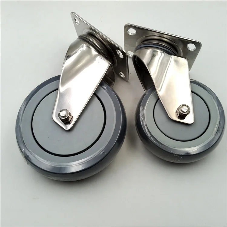 Silent casters 3 inch Chemical resistant S.S. casters CW-103