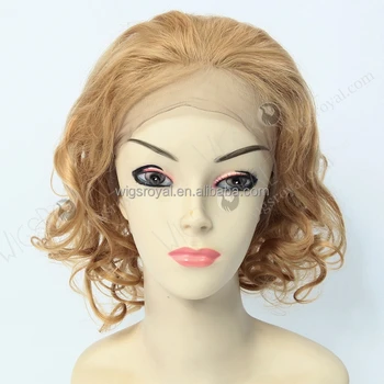 Strawberry Blonde Human Hair Wigs Blonde Curly Full Lace Wigs